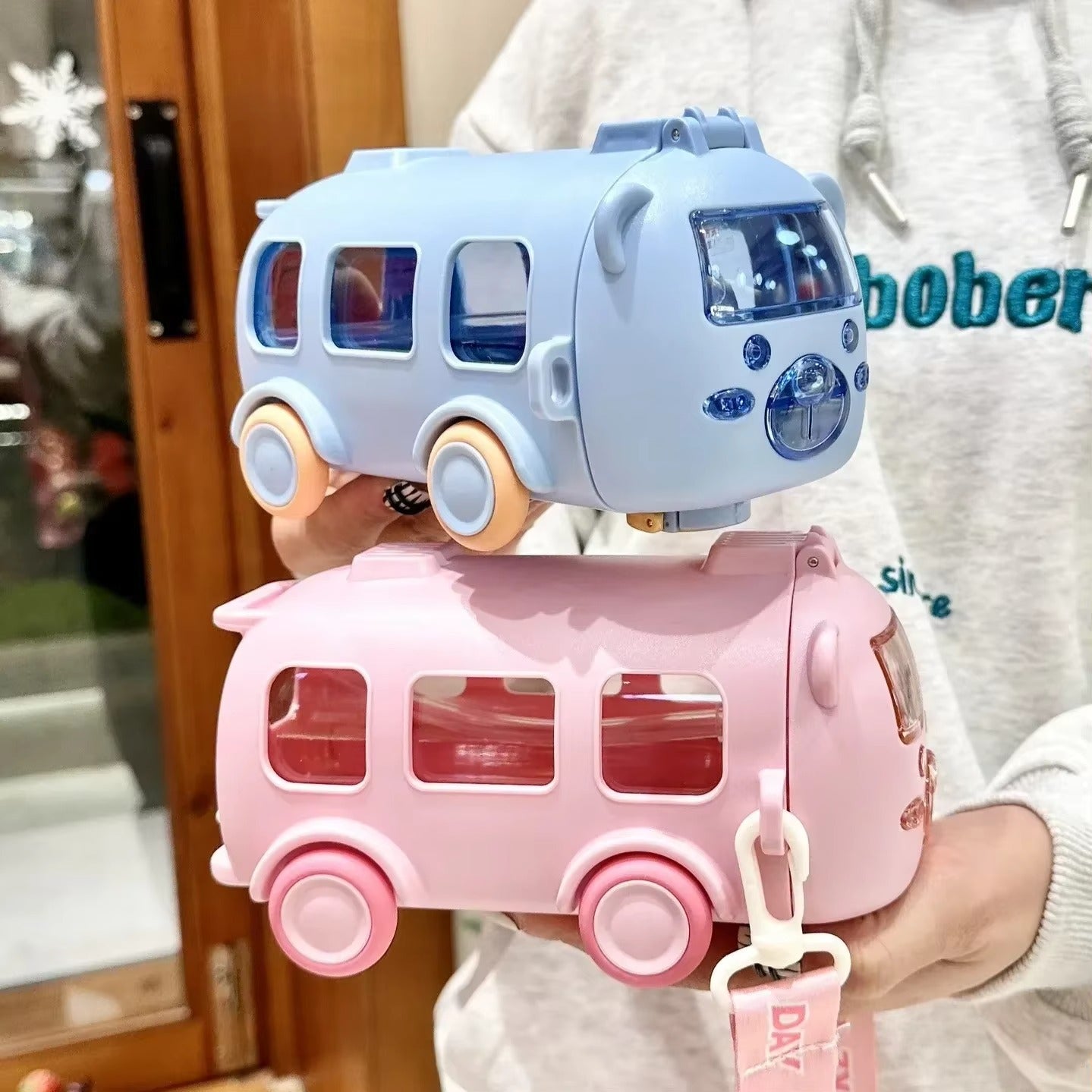 Cute Cartoon Bus Water Bottle